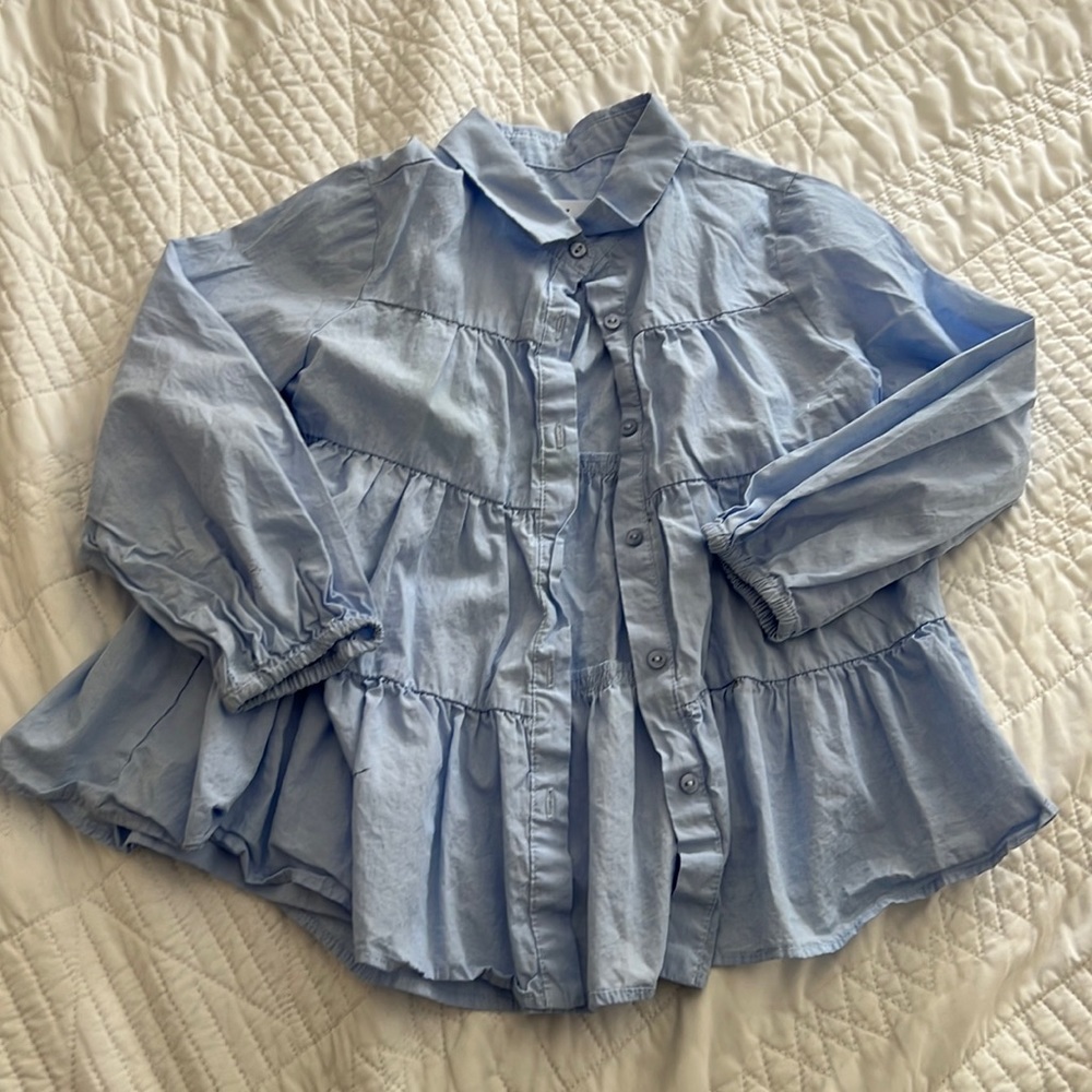 Zara ruffle button down